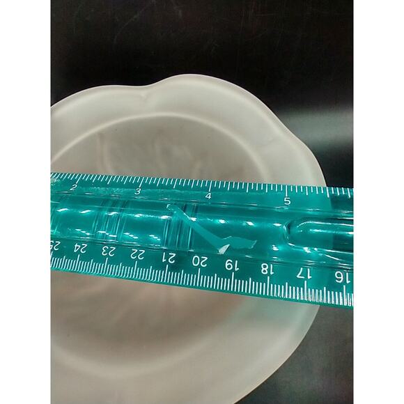 Vintage Imperial Lenox Pink Satin Frosted Glass Leaf Pedestal Candy Dish Marked - Picture 10 of 12